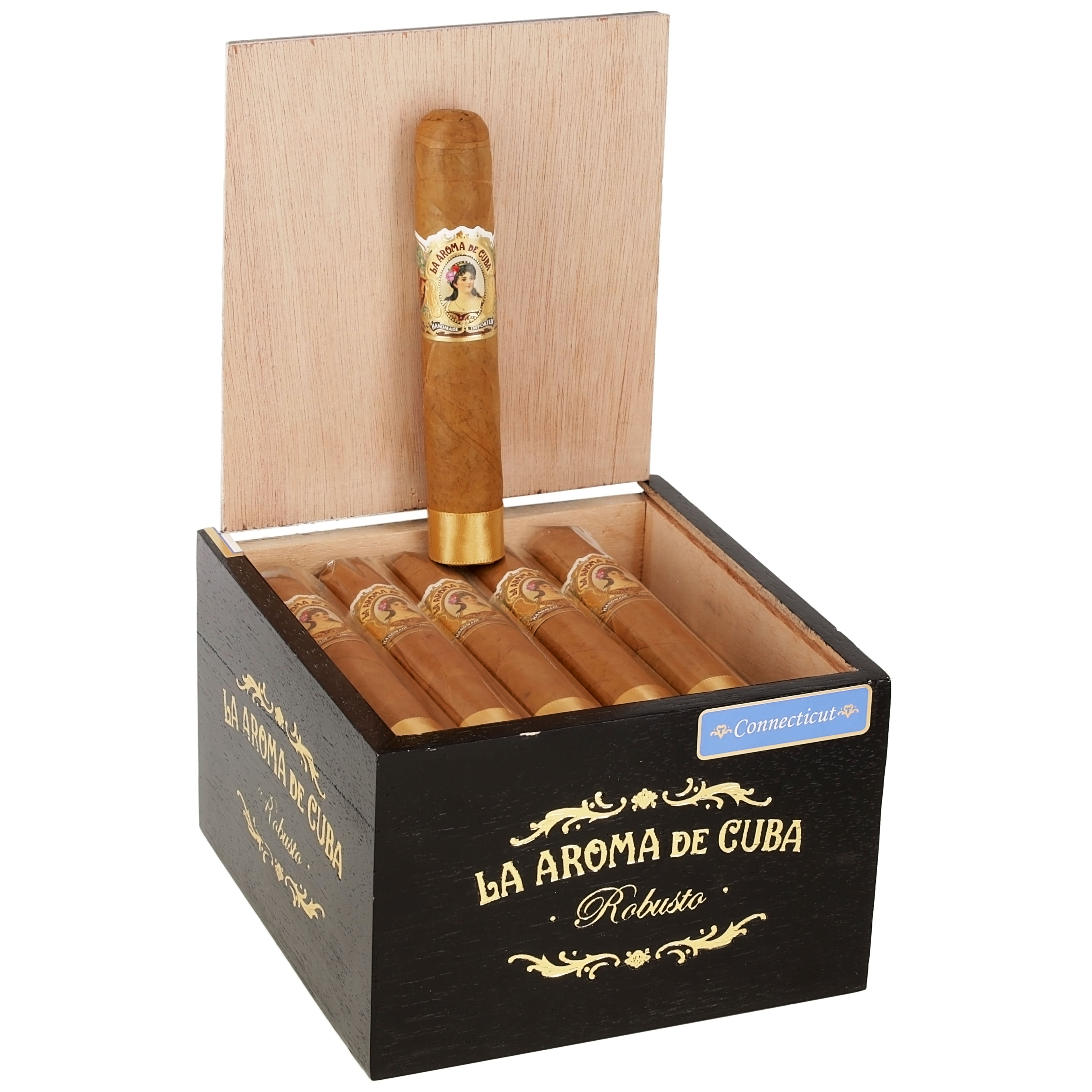 La Aroma de Cuba Connecticut Robusto: Box of 24 cigar box by ASHTON