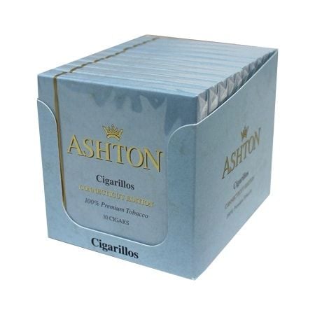 Ashton Small Cigars Connecticut Half Corona: box of 10 cigar box by ASHTON