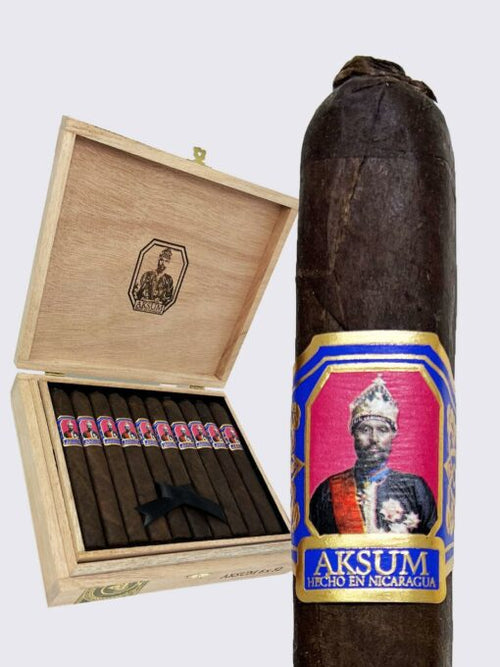 Aksum Maduro 5x50 premium cigar by Foundation Cigar
