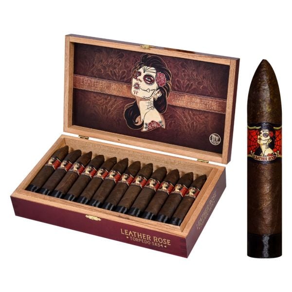 Deadwood Leather Rose Torpedo premium cigar by Deadwood